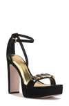 Jessica Simpson Callirah Ankle Strap Platform Sandal In Black Suede