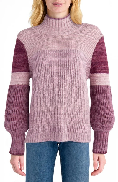 Splendid Mari Turtleneck Sweater In Pink Multi