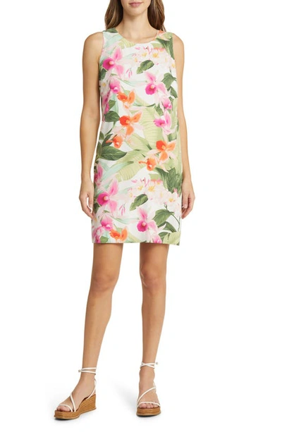 Tommy Bahama Legacy Blooms Sleeveless Silk Dress In Coconut