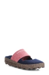 Asportuguesas By Fly London Canu Mule In Blue/ Red Felt