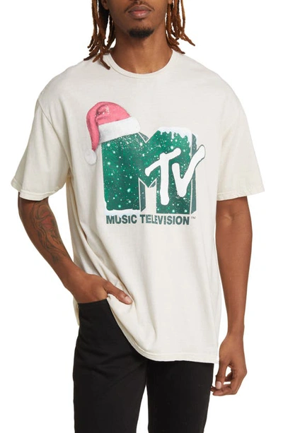 Philcos Mtv Holiday Graphic T-shirt In Sand Pigment