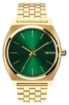 Nixon The Time Teller Bracelet Watch, 37mm In Gold / Green Sunray