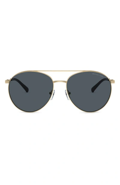 Michael Kors Arches 58mm Pilot Sunglasses In Light Gold