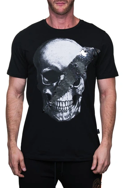 Maceoo Skull Disco Graphic Crew T-shirt In Black