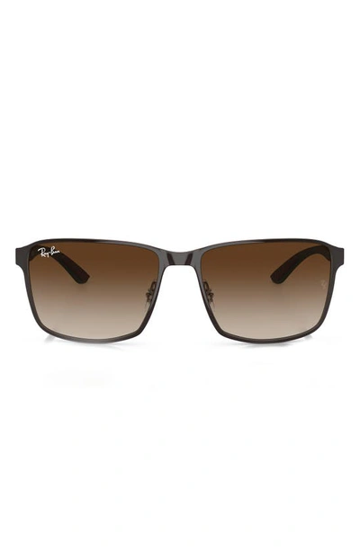 Ray Ban 59mm Square Gradient Sunglasses In Gunmetal
