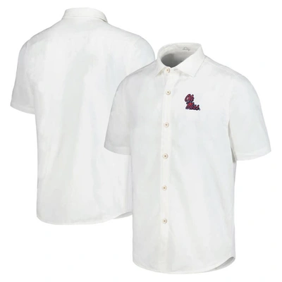 Tommy Bahama White Ole Miss Rebels Coconut Point Palm Vista Islandzone Camp Button-up Shirt