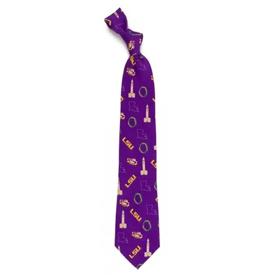 Eagles Wings Lsu Tigers Hometown Silk Tie In Purple