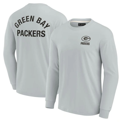 Fanatics Signature Unisex  Gray Green Bay Packers Super Soft Long Sleeve T-shirt