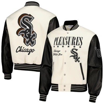 Pleasures White Chicago White Sox Full-snap Varsity Jacket