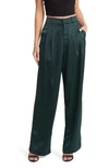 Wayf Pleated Trousers In Emerald