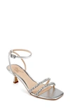 Jewel Badgley Mischka Marley Ankle Strap Sandal In Silver Metallic