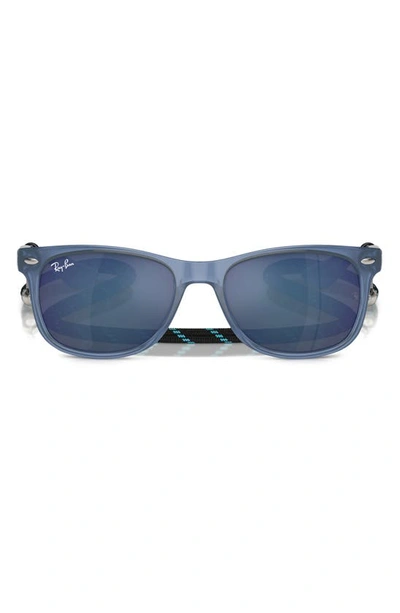 Ray Ban Kids' Junior 50mm Wayfarer Mirrored Sunglasses In Opal Blue