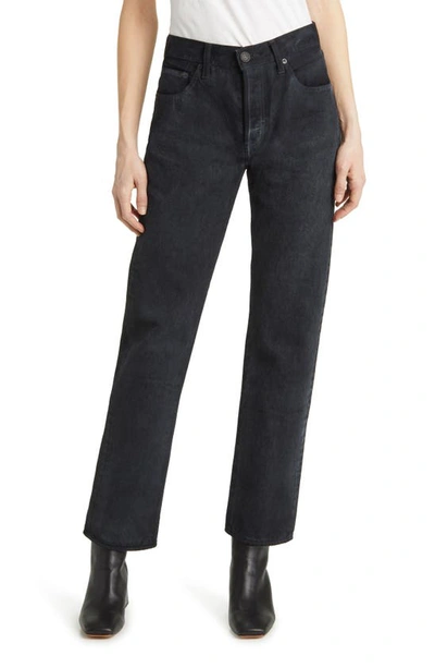 Moussy Banning Ankle Straight Leg Jeans In Black