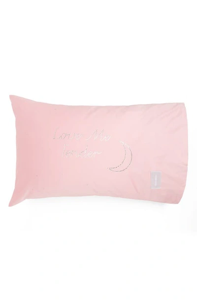 Magniberg Gala Swarvoski Crystal Embellished Cotton Sateen Pillowcase In Gala Pink Queen