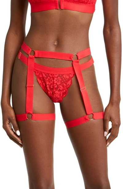 Hah Strung Out Strappy Garter Belt In Siren Red | ModeSens