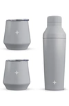 Joyjolt Stainless Steel Cocktail Shaker & Travel Cup Set In Grey