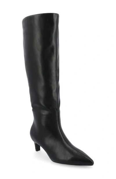 Journee Collection Tullip Kitten Heel Boot In Black