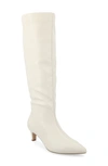 Journee Collection Tullip Kitten Heel Boot In Bone