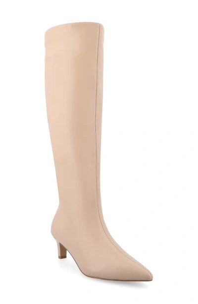 Journee Collection Tullip Kitten Heel Boot In Blush
