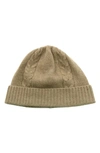 Portolano Cable Knit Cuff Beanie In Nile Brown