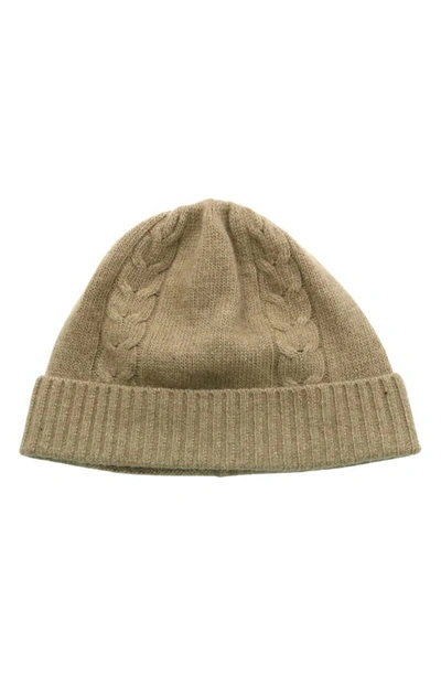 Portolano Cable Knit Cuff Beanie In Nile Brown