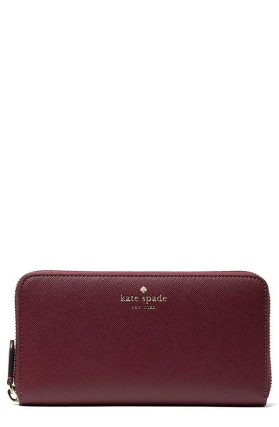 Kate Spade Brynn Faux Leather Continental Wallet In Deep Berry