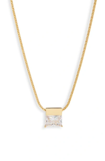 Nordstrom Luxe Cubic Zirconia Pendant Necklace In Clear- Gold