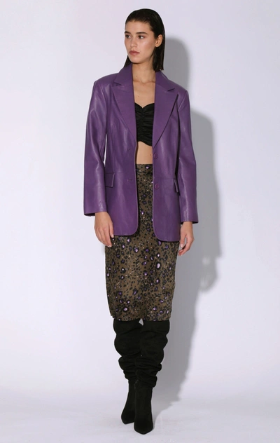 Walter Baker Kira Blazer, Amethyst - Leather In Green