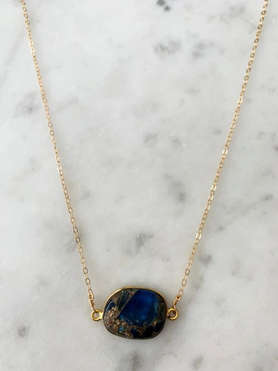 A Blonde And Her Bag Mrs. Parker Demi Fine Necklace In Blue Mojave Copper Turquoise In Multi