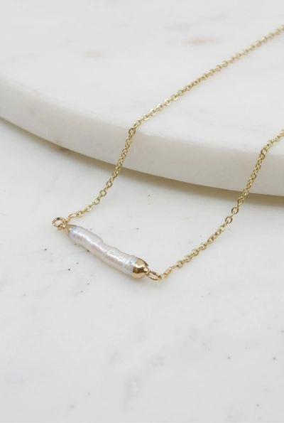 A Blonde And Her Bag Baroque Pearl Charm Necklace In Gold In Multi