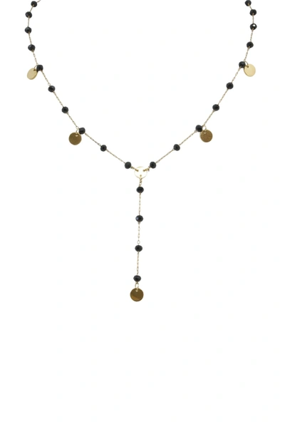 A Blonde And Her Bag Gold And Black Crystal Necklace With Gold Accents In Multi