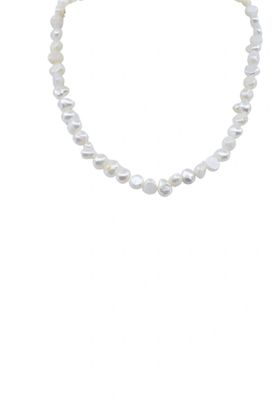 A Blonde And Her Bag Simple Baroque Pearl Necklace In Multi