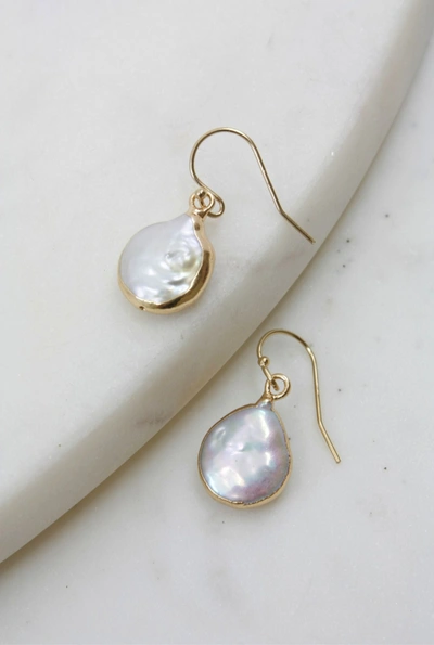 A Blonde And Her Bag Small Gold Plated Pearl Earrings In Multi