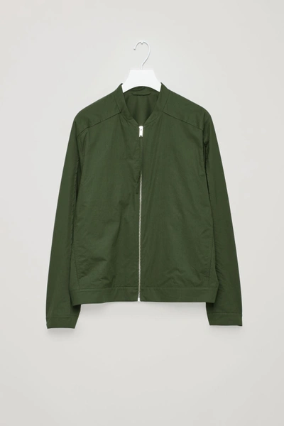 Cos Seam-detailed Bomber Jacket In Green