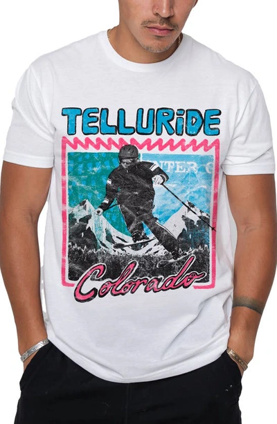 Kid Dangerous Telluride Colorado Cotton Graphic T-shirt In White