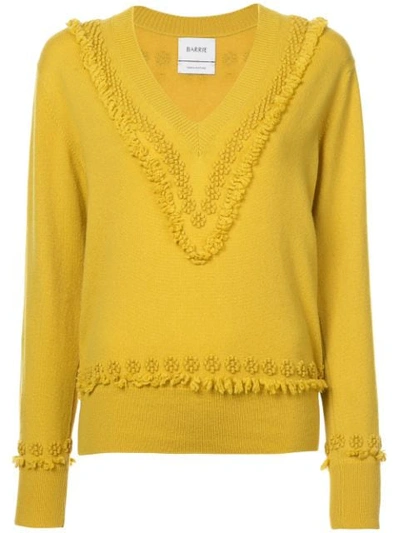 Barrie Romantic Timeless Cashmere V-neck Pullover In Yellow