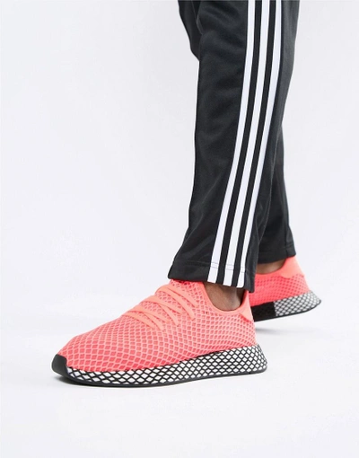 Adidas Originals Men's Originals Deerupt Runner Casual Shoes, Red
