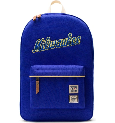 Herschel Supply Co Heritage - Mlb Cooperstown Collection Backpack - Blue In Milwaukee Brewers