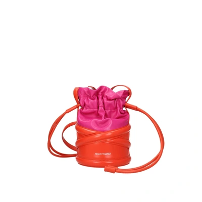 Alexander Mcqueen Curved Bucket Shoulder Bag In Pink