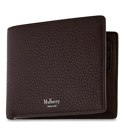 Mulberry Grained Leather Billfold Wallet In Oxblood