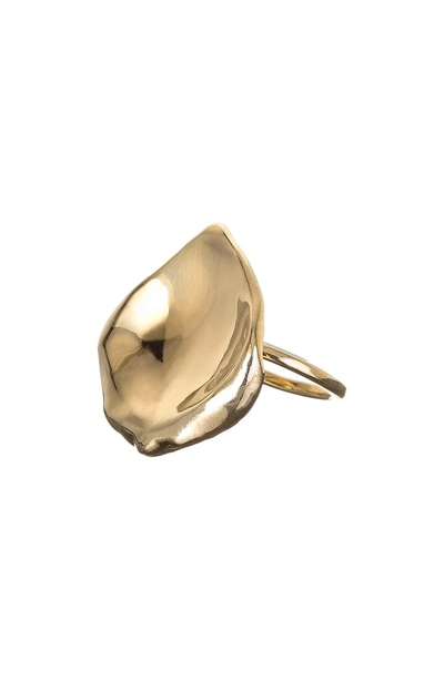 Nora Kogan Rose Petal Ring In Gold Vermeil
