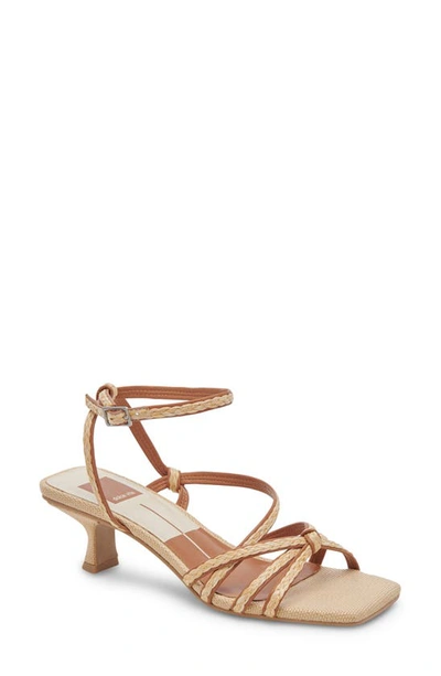 Dolce Vita Bev Braid Ankle Strap Sandal In Brown,natural Raffia