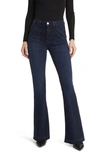 Frame Trapunto St. Le High Flare Jeans In Onyx Indigo Clean