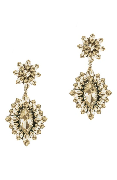 Deepa Gurnani Alianah Crystal Drop Earrings In Gold