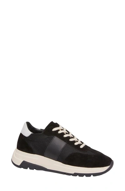 Paige Maya Mixed Media Sneaker In Black