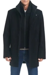 Vince Camuto Vestee Water Resistant Coat With Removable Reversible Vest In Black