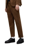 Allsaints Kiels Stretch Cotton Blend Velvet Dress Pants In Faded Brown