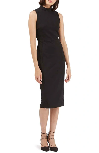 Topshop Sleeveless Midi Dress In Black