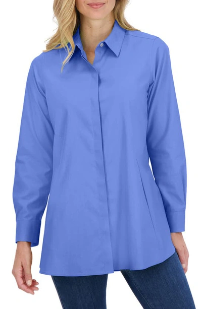 Foxcroft Cici Non-iron Tunic Blouse In Cornflower