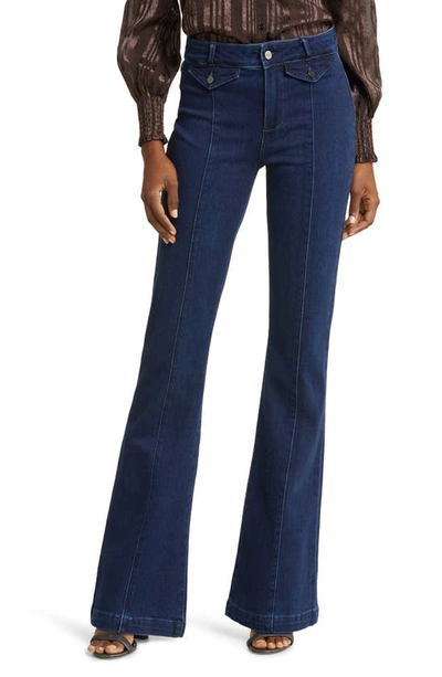 Paige Laurel Canyon High Waist Flare Jeans In Blue